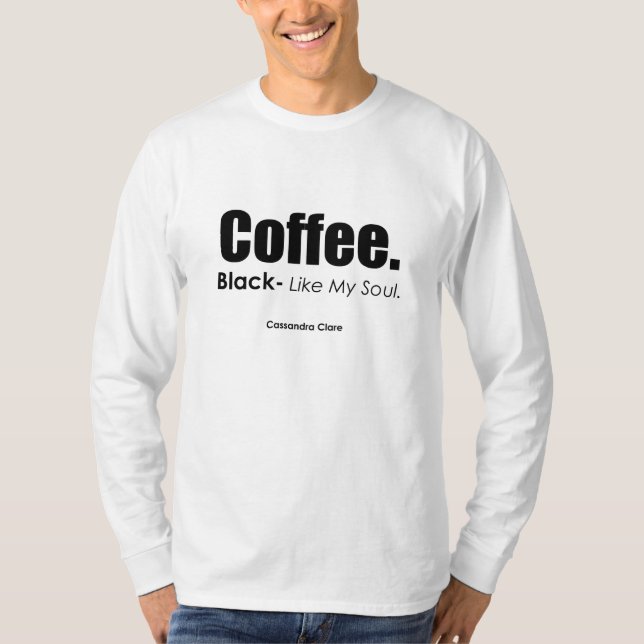 Camisa de manga longa básica de café, branca (Frente)