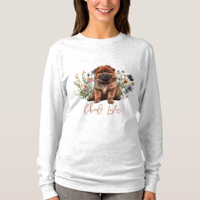 Camisa de manga longa Chow Puppy Love  (Frente)