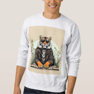 Camisa de manga longa com gráfico de Tigre legal -