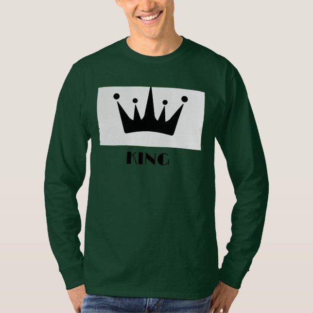 Camisa de manga longa com imagem da coroa de texto (Frente)