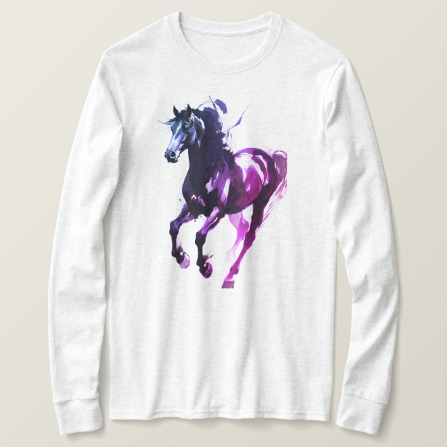 Camisa de manga longa com pintura de cavalo (Frente do Design)