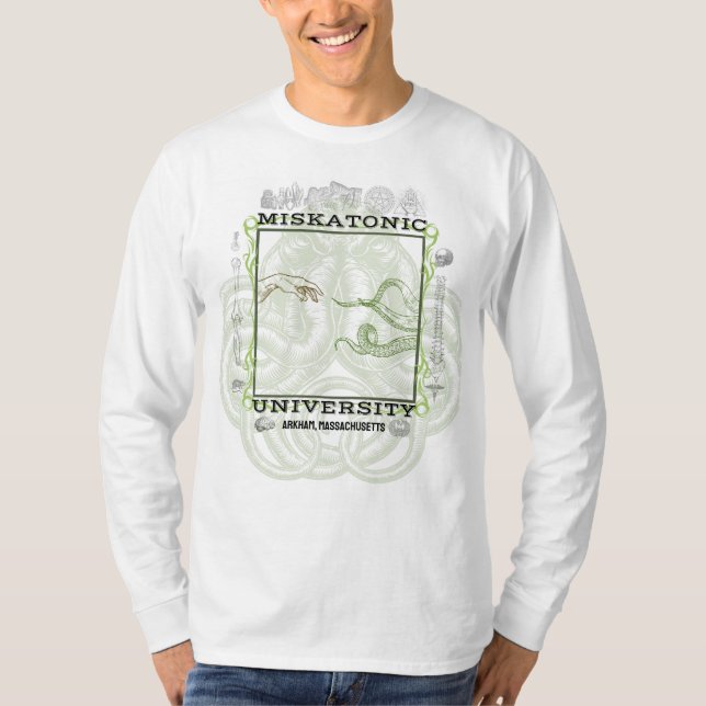 Camisa de manga longa com Universidade Miskatônica (Frente)