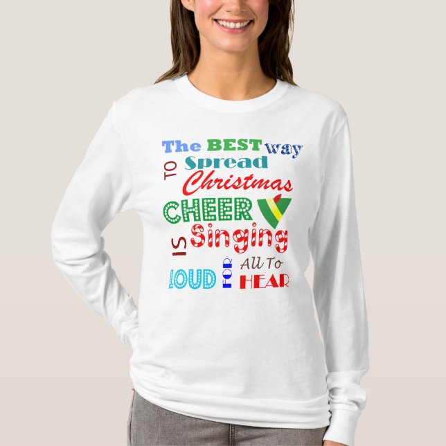 Camisa de manga longa das mulheres de Natal (Frente)