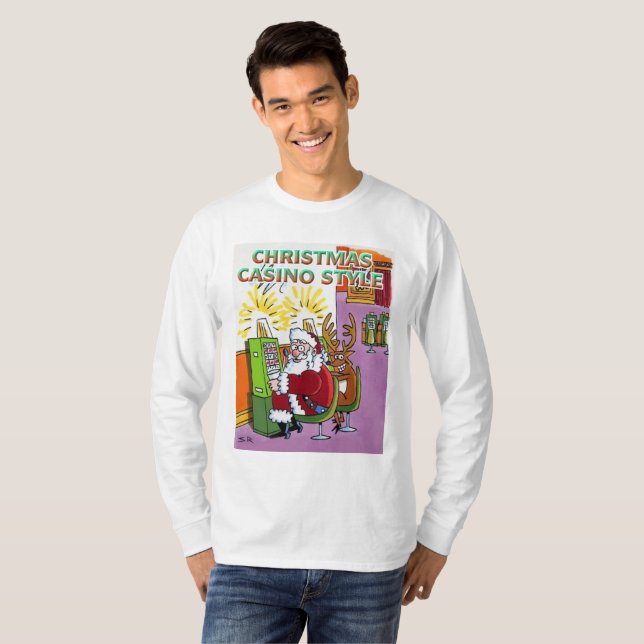 Camisa de manga longa do estilo Casino de Natal (Frente Completa)