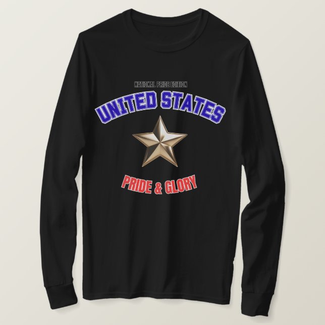Camisa de Manga Longa Edição Orgulho Nacional EUA (Frente do Design)