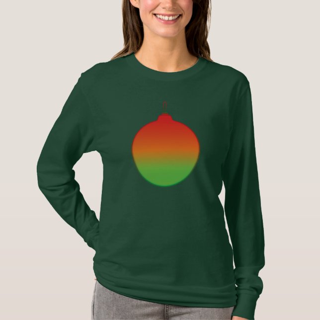 Camisa de Manga Longa enfeite de Bola de Natal (Frente)