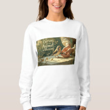 Camisa de manga longa feminina - "Cuidar de Animai