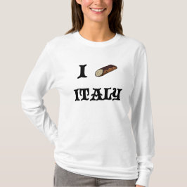 Camisa de Manga Longa Feminina I Love Italy Cannol