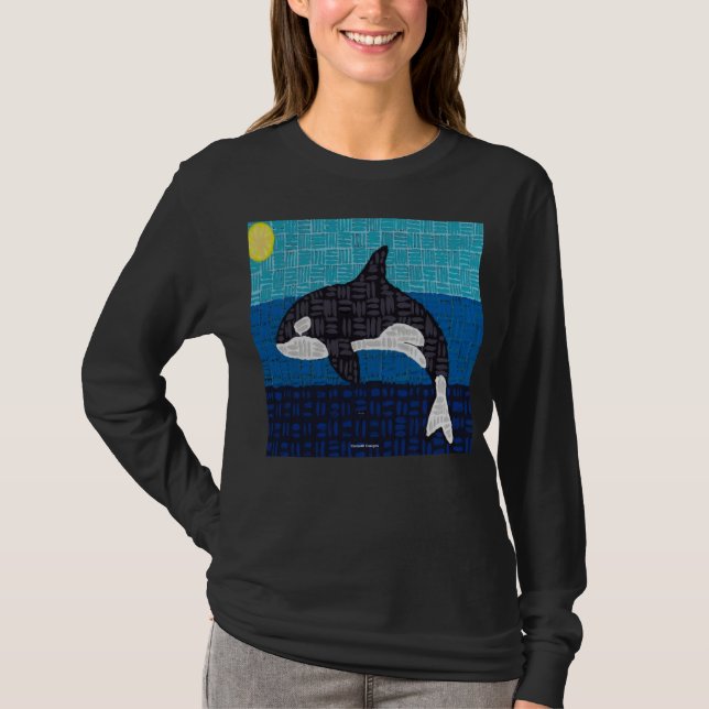 Camisa de manga longa feminina Orca (vívida) (Frente)