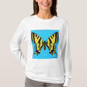 Camisa de manga longa feminina Swallowtail (branca