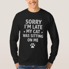 Camisa de Manga Longa Funny Cat Dad - Desculpe o A