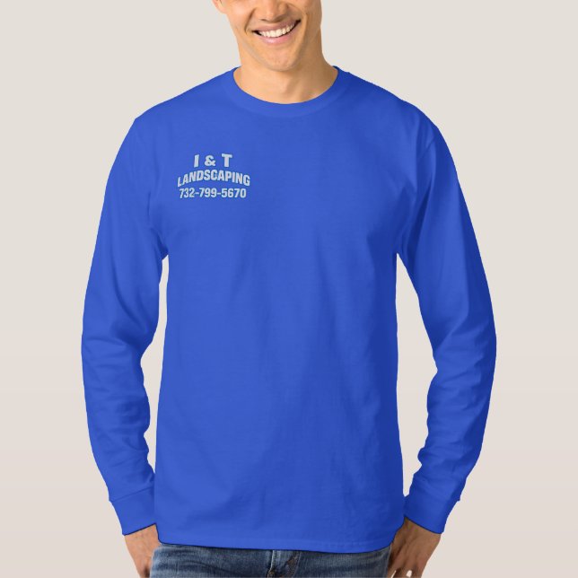 Camisa de manga longa masculina I & T Landscaping (Frente)