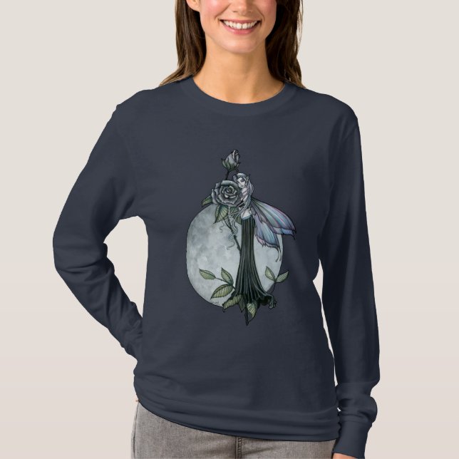 Camisa de manga longa Midnight Rose Fairy Moon (Frente)