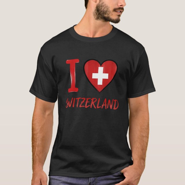 Camisa de Manga Longa Orgulho Suíço Bandeira da Su (Frente)
