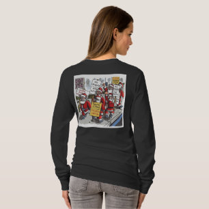 Camisa de manga longa preta feminina Santa Strike