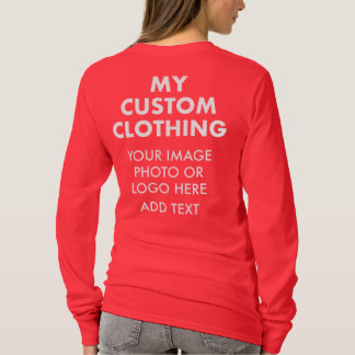 Camisa de manga longa vermelha personalizada para
