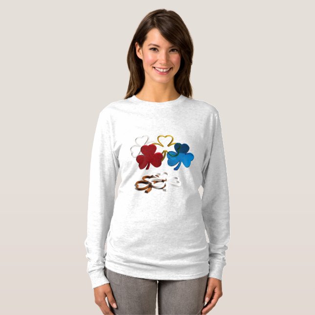 Camisa de Mangas Longas Shamrocks (Frente Completa)