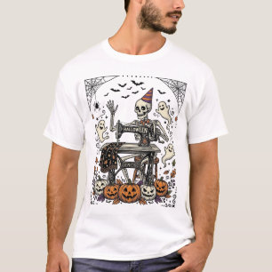 Camisa de máquina de costura de esqueleto de Hallo