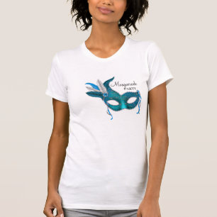 Camisa de Mascarada de máscara azul-teal