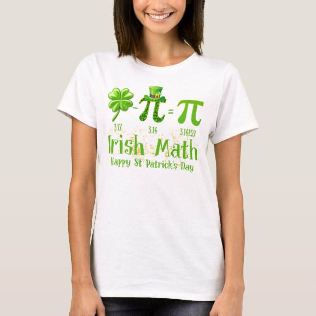 Camisa De Matemática Irlandesa Do Pi Day, Professo (Frente)