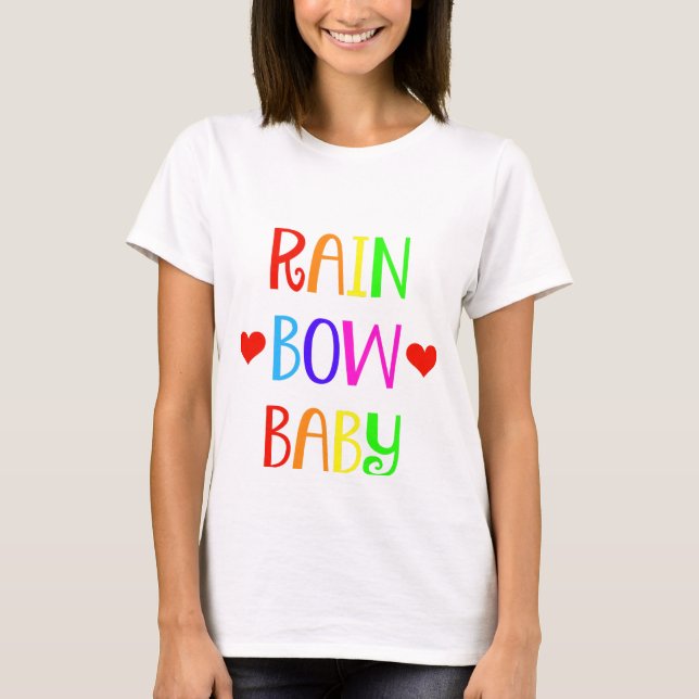 Camisa de maternidade do bebê do arco-íris com (Frente)