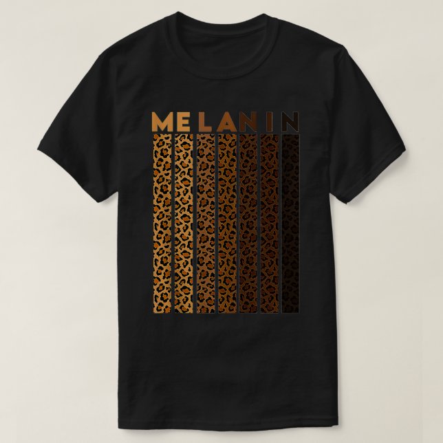 Camisa de Melanina, Xadrez-leopardo, para Mulheres (Frente do Design)