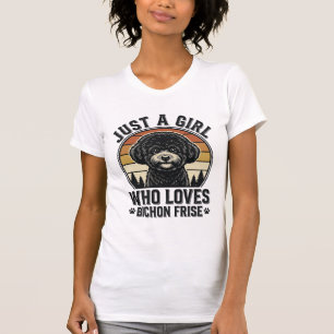 Camisa de Menina Bichon Frise Amante de Cachorro V