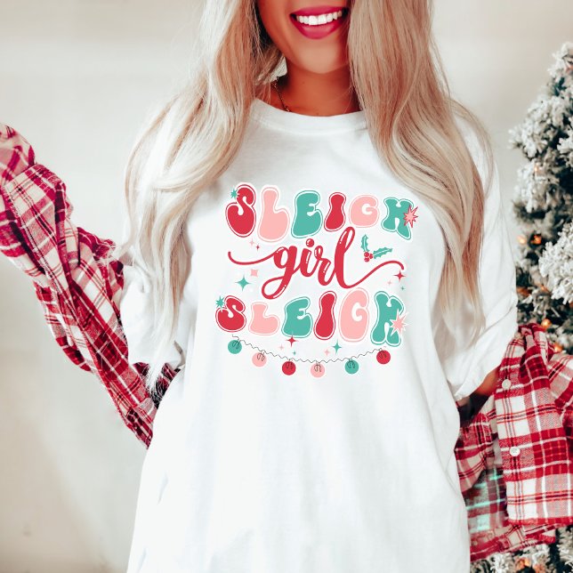 Camisa De Menina, Camisa De Natal, Camisa De Luz (sleigh girl sleigh christmas shirt)