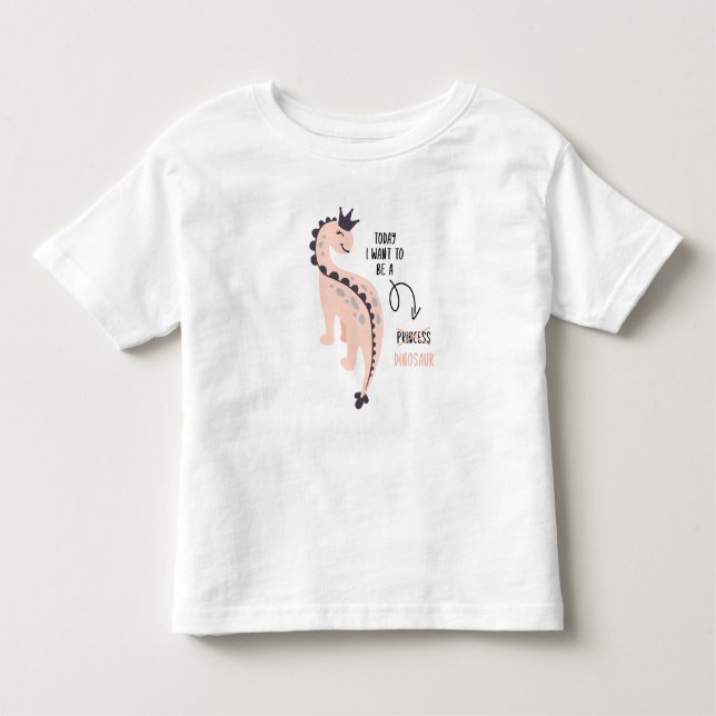 Camisa de Menina Princesa Dinossauro Engraçada com (Frente)