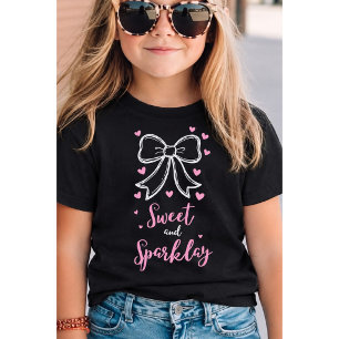 Camisa de Meninas Doce e Brilhante Camisa com La