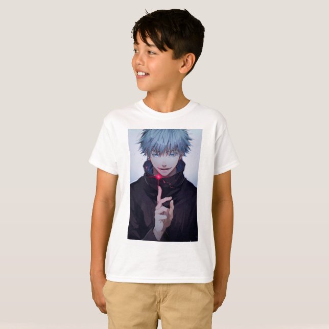 camisa de meninos com design de anime (Frente Completa)