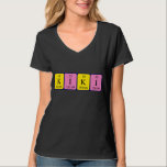 Camisa de mesa periódica Kiki<br><div class="desc">Kiki soletrava como K I K I (iodo de potássio e iodo de potássio) numa camisa para o cientista em você. Não consegues encontrar o que queres?</div>