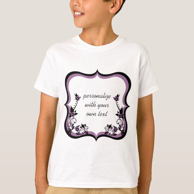 Camisa de moça-de-quadro floral, roxa (Frente)