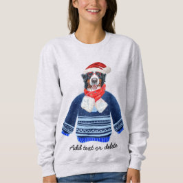 Camisa de Moletom Bernese Dog Ugly Christmas Dog M