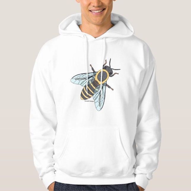 Camisa de Moletom com Capuz Honeybee (branca) - Ma (Frente)