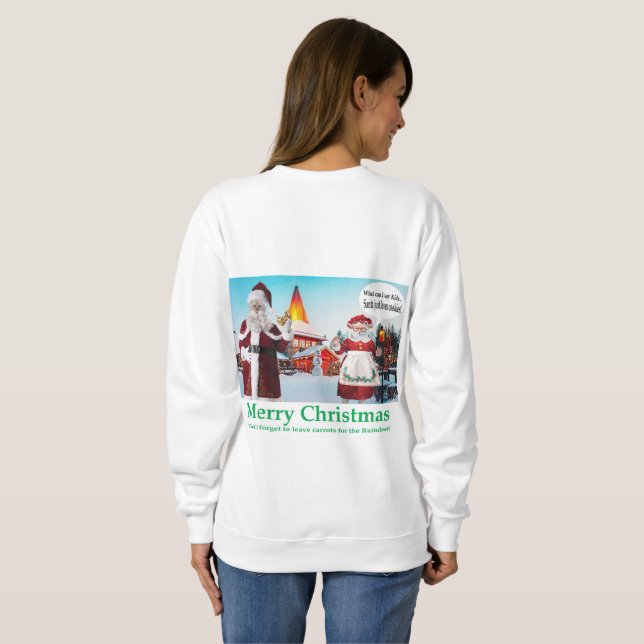 camisa de moletom das mulheres. Feliz Natal. (Parte Traseira Completa)