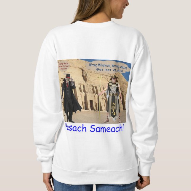 camisa de moletom das mulheres. Feliz Passover. Lo (Verso)