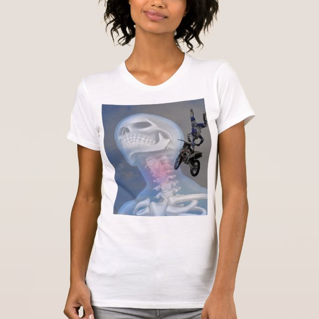 camisa de motocicleta do pescoço das mulheres (Frente)