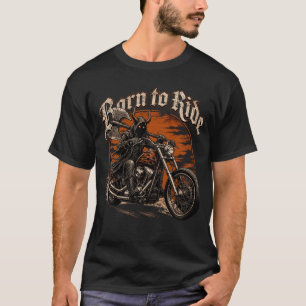 Camisa de Motociclista Grim Reaper, Vintage Choppe