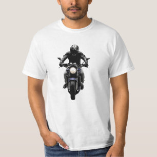 Camisa de motociclista preta para motociclista de