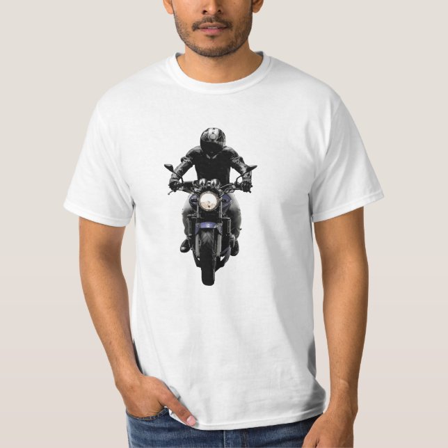 Camisa de motociclista preta para motociclista de  (Frente)