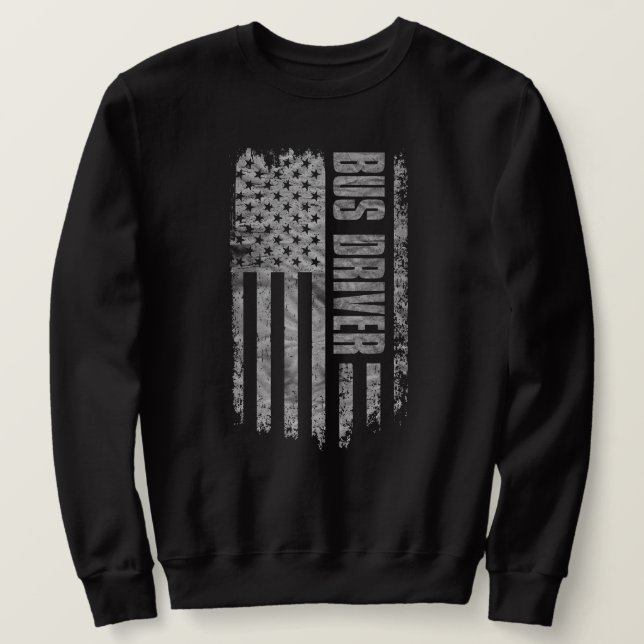 Camisa de Motorista de Ônibus com Bandeira dos EUA (Frente do Design)
