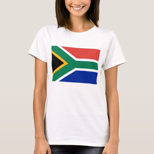 Camisa de mulher com bandeira da África do Sul (Frente)