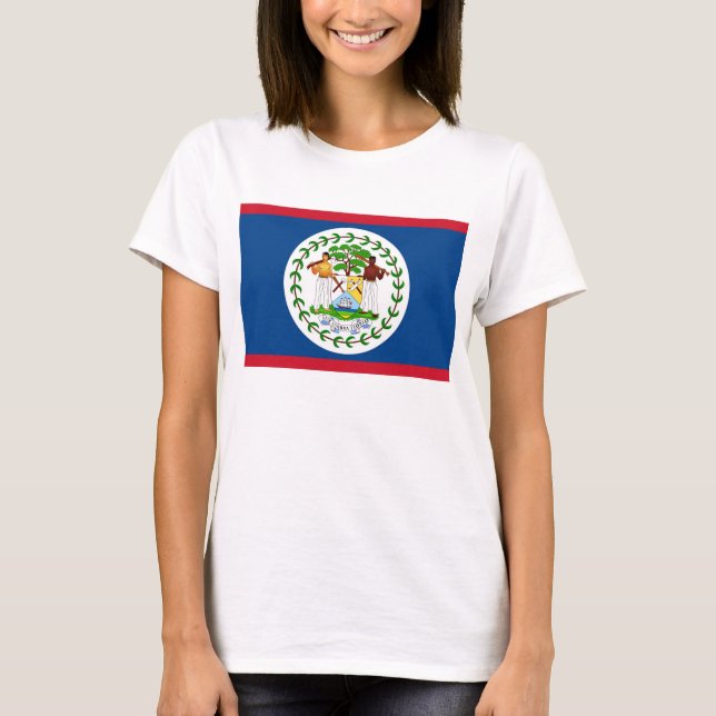 Camisa de mulher com bandeira de Belize (Frente)