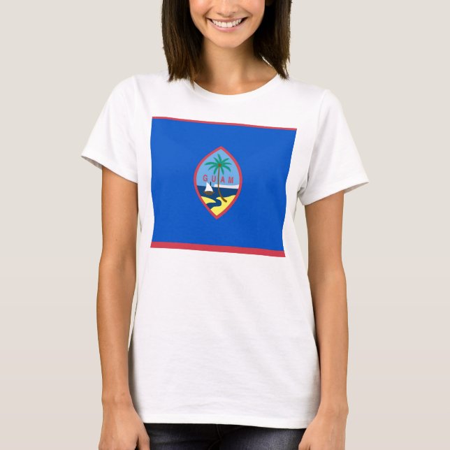 Camisa de mulher com bandeira de Guam (Frente)