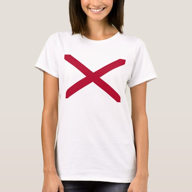 Camisa de mulher com bandeira do estado do Alabama (Frente)