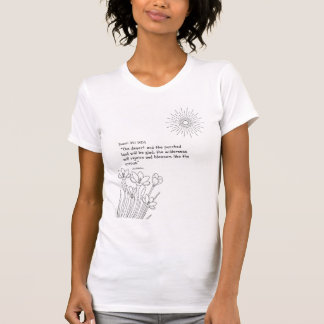 Camisa de Mulher com Escrito “Alegrai-vos e Flores