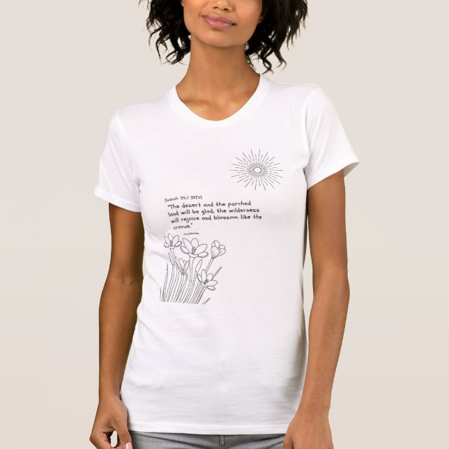 Camisa de Mulher com Escrito “Alegrai-vos e Flores (Frente)