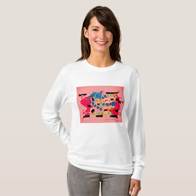 Camisa de mulher de manga longa "Casaco de Braços" (Frente Completa)