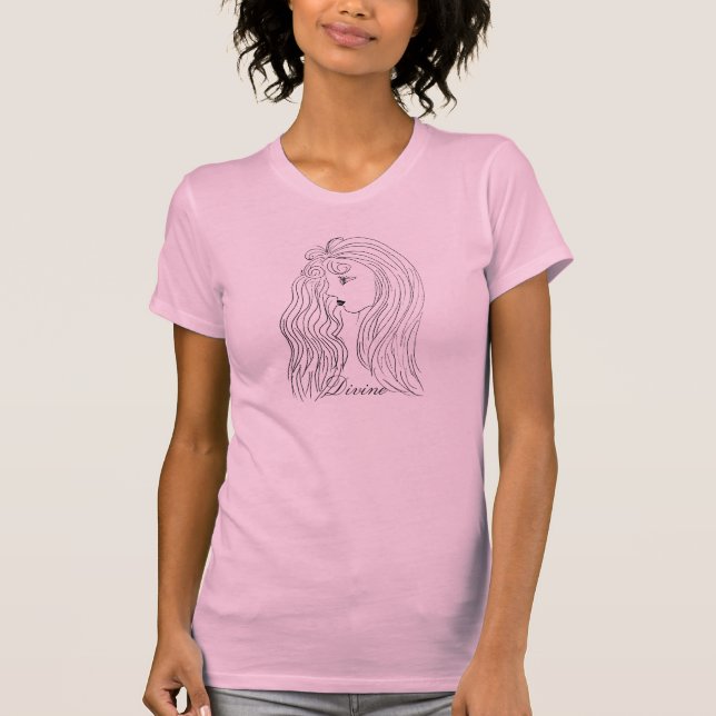 Camisa de mulher divina desenhada à mão (Frente)